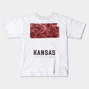 Kansas state map abstract brown Kids T-Shirt